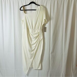 Women's GUESS One Shoulder Poly Dress w/Gold Chain Size 14 NWT's Asymmetrical